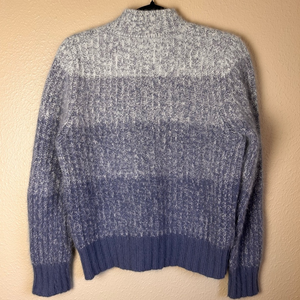 Vtg White Stag angora blend striped blue turtleneck sweater - Picture 3 of 6
